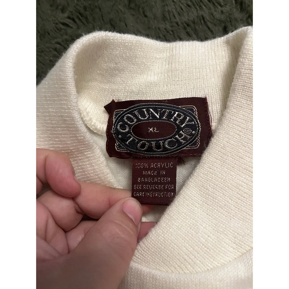 Country Touch Men's  Sweater with Buttoned Collar W/ Pockets Size Xl